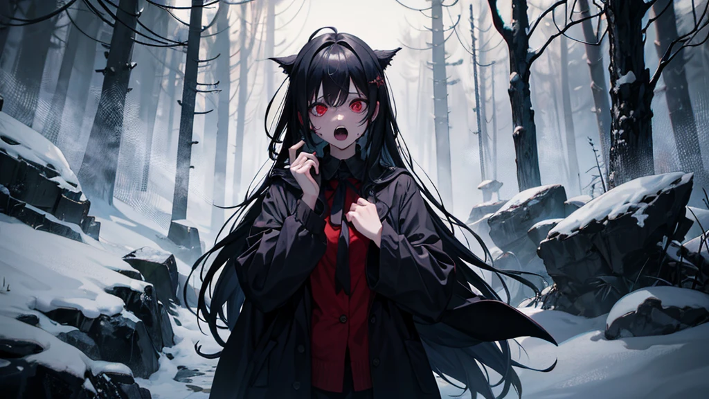 horror dark woman scare scream
