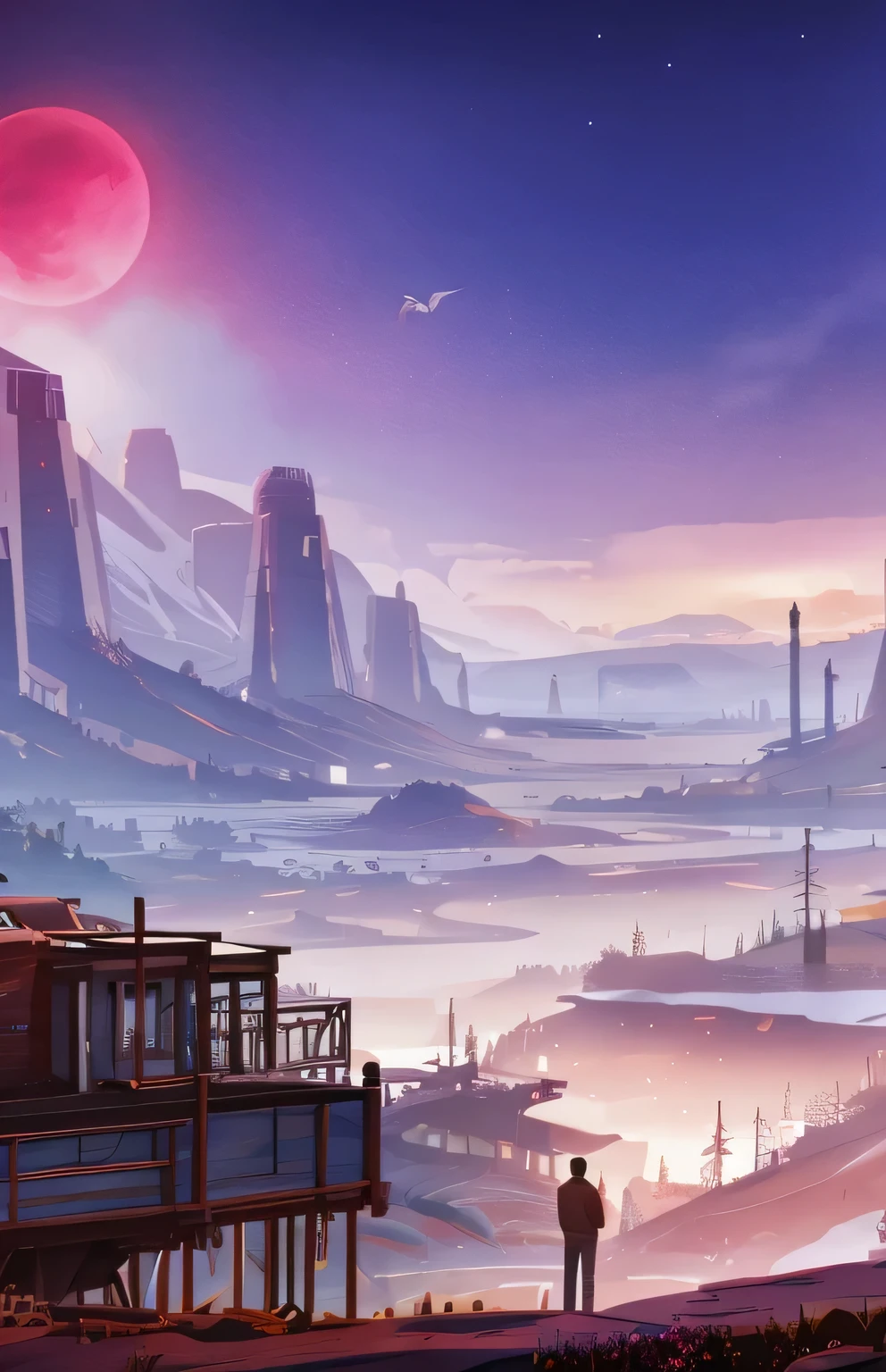 A man looking over a gorgeous landscape