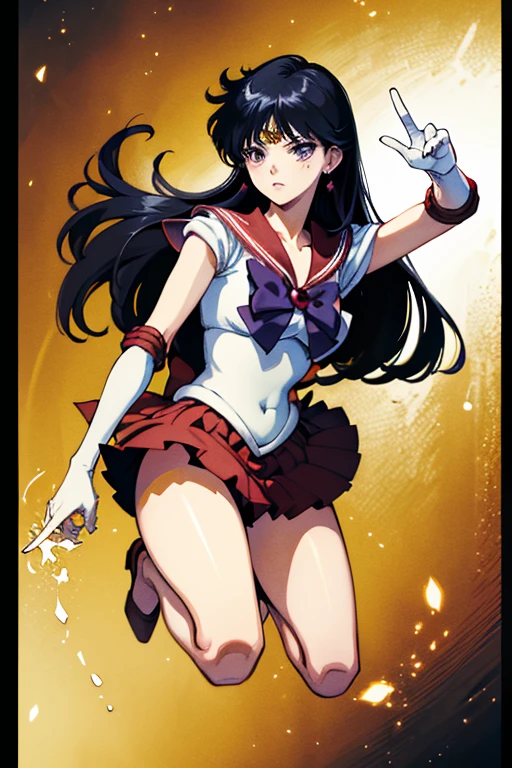 (Very detailed), (masterpiece), (Highest quality), (Super detailed), (Best illustrations), (Best Shadow), (Absurd), (Very detailed CG ユニティ 8k 壁紙), Break Girl, Mid-chest, Detailed hands, Sailor Mars,I'm injured、On one knee、Crippling、Her costume is torn and her skin is showing、Bleeding、enduring pain、Hands tied、Fighting Alone、