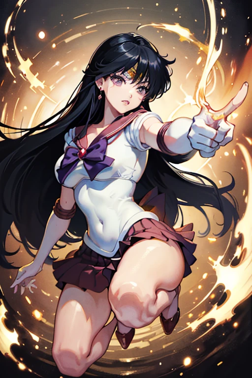 (Very detailed), (masterpiece), (Highest quality), (Super detailed), (Best illustrations), (Best Shadow), (Absurd), Mid-chest, Detailed hands, Sailor Mars,I'm injured、On one knee、Crippling、Her costume is torn and her skin is showing、Bleeding、enduring pain、Hands tied、Fighting Alone、Being attacked by mucus