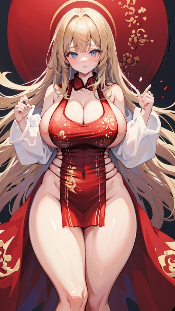 masterpiece , Highest quality , alone ,, Thick thighs , Huge hips , China dress