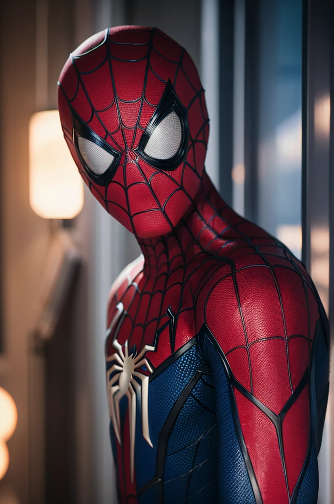 Spiderman Pictures, No mask, 20th Generation, good looking, Detailed face, looking at the camera,anime, 8K Ultra HD, high quality