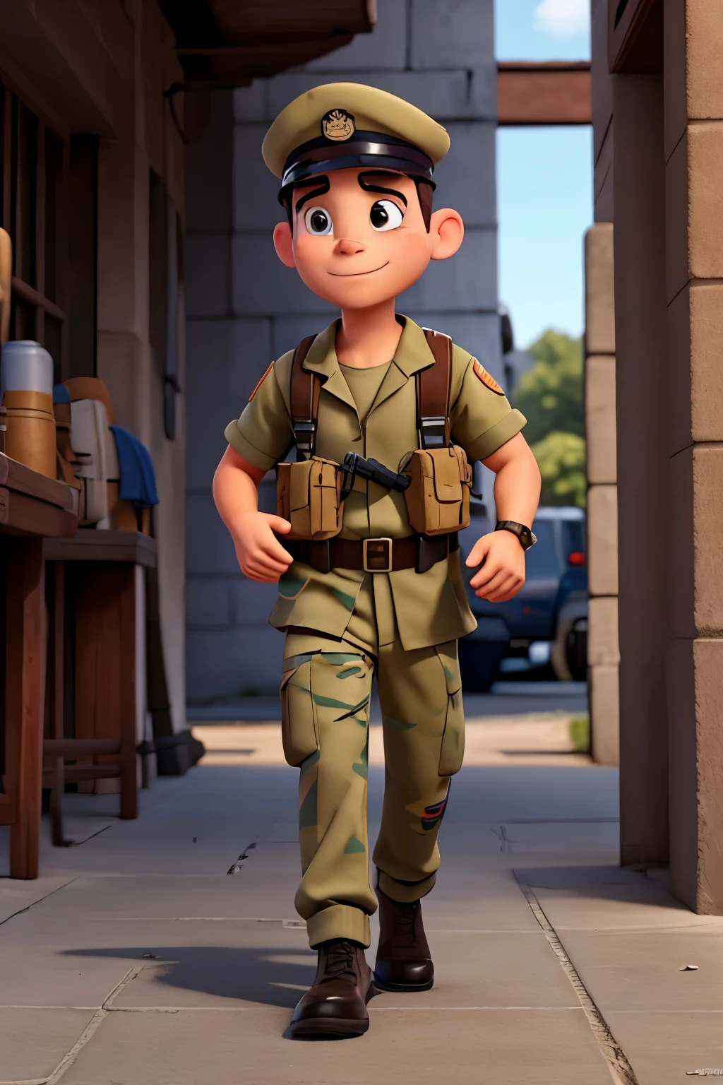a navy soldier, Chico, in a hurry, 