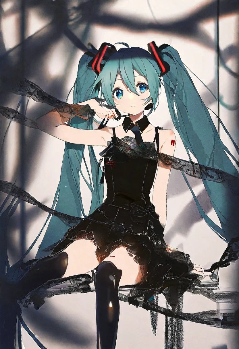 delicate、masterpiece、Highest quality、One girl、cute、Hatsune Miku、cool、White background