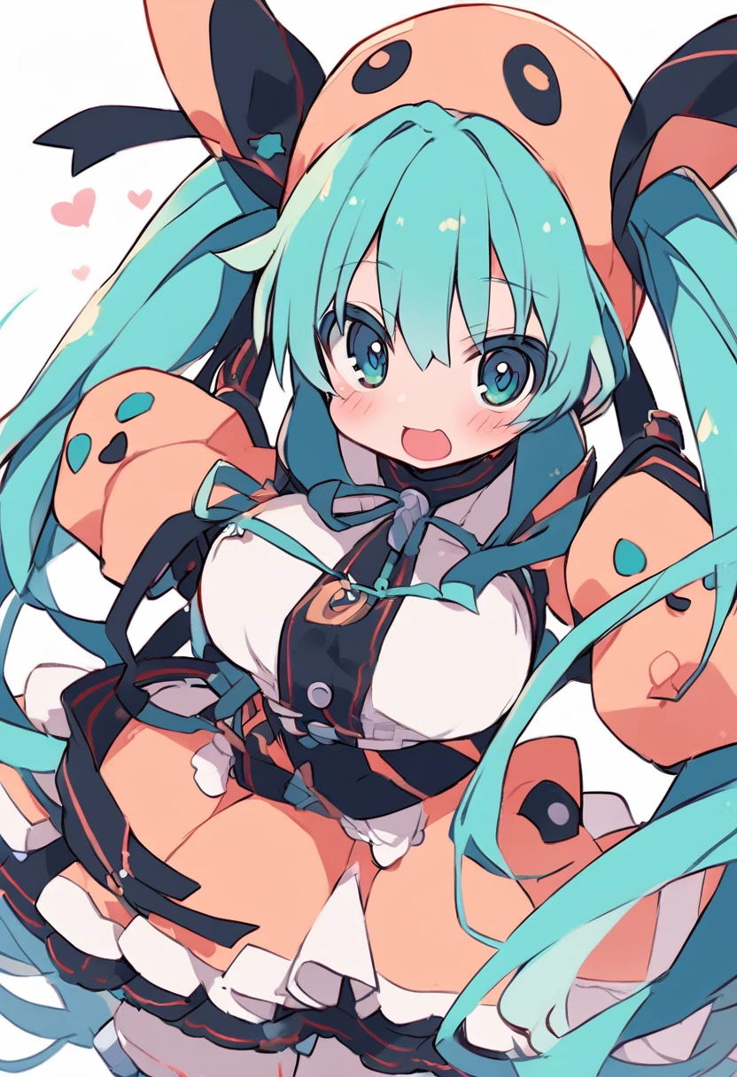 Hatsune Miku、cute、pale、White background、