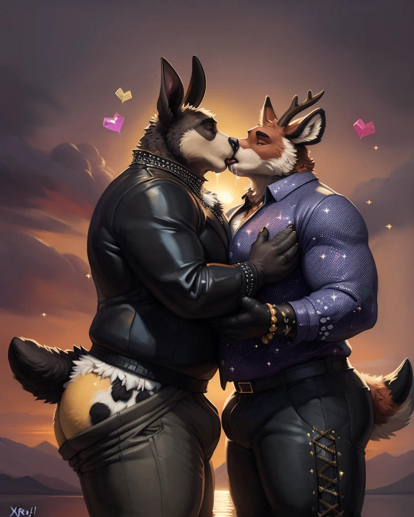 ✨🎉🎊, (Sfw:1.7), ((((fursuit)))), ((((fursuiter)))), ((((fursuiting)))), (3d_artwork:1.5), (unreal engine:1.5) , inky, dark, dark fur, dark shadows, dark room, black room, black walls, indoors, (group of men flatly pressed together:1.6), 🐰x🐇x🦝x🦌x🦙x🐂x🐿x🦜x🐦x🐤x🦘x🐮x🐻x🐼x🐈, ((absurd res)), ((ultra high resolution)), ((masterpiece quality)), (isometric view), (impressive lighting), (sunset clouds), (floating hearts), (((sparkles))), confetti, sunlight, ⫷|⫸ by foxovh, by sligarthetiger, by cumbread, by gammainks, ((by seibear)), by lollipopcon, by dizzyknight, by greasymojo, ((by xpray)), ((by roly)), by honovy, by taran fiddler, by kenket, by Pixelsketcher, by Bayard Wu, by Thomas Benjamin Kennington, by Einshelm, ⫷|⫸ jewelry, necklace, bracelet, ⫷|⫸ (fuzzy furry body:1.6), (tall body), ((beautiful fur pattern)), (raised tail), chubby, (stunningly beautiful legs), (detailed fuzzy face), hyperrealistic, (covered by fur:1.7), (naturally censored:1.9), (two big cuddly men kissing:1.5), (tight clothing), ((gentlemen)), ((clothing accessories)), (dressed to impress:1.8), (fully clothed:1.9), (furry pants:1.8), (designer clothes:1.8), ((fancy outfit)), (spotty laced clothes:1.5), (((excessive clothing))), safe for work, (full butt under clothing:1.4), (big pecs), (old & elderly), big fluffy tail, drooling saliva, (((tackling))), ((fashionista)), (((shaking togther))), (((flexible))), holding butt, ((drawn from a unique angle)), ((pants down)), (underwear),