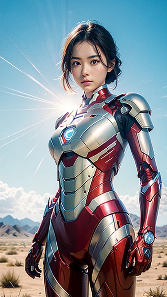(1 girl:1.3), Alone,__body parts__, Official Art, unity wallpaper 8k, ultra-detailed, beautiful and aesthetic, beautiful big breasts, Masterpiece, The best quality at the best., primitive,Masterpiece,ultra fine photos,,The best quality,ultra high resolution,Photoreality,Sun rays,Full length portraits,cowboy fighting pose,dazzlingly beautiful,delicate face,vibrant eyes,(seen from the front),Carry a futuristic Iron Man robot.,Very detailed steppe background,detailed face with,Detailed and complex steppe background,opulent,milkyW,very detailed skin,realistic skin details.,Visible Pore,sharp focus,volume fog,8K uhd,digital slr camera,high quality,film grain,white skin,Photorealism ,frontal photo