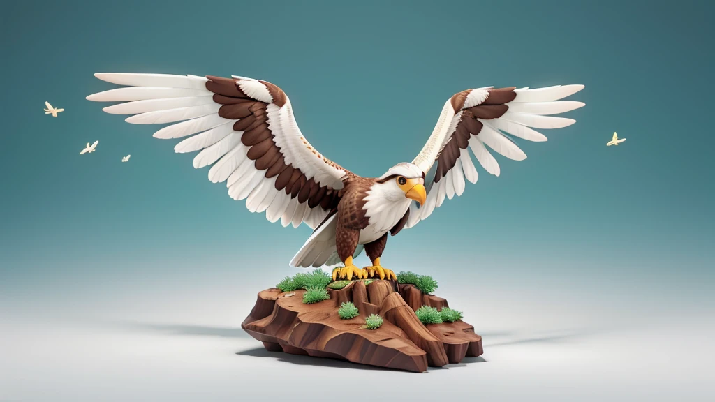 A high definition detailed full-length-shot of an eagle with outstretched wings flying from inside the hollow of a silver & white bark tree, using white and gold colors, on a teal forestpunk background, in the style of high definition photography, volumetric light, Global-Illumination, brightlighting.::1
high definition photography, volumetric light, Global-Illumination, brightlighting