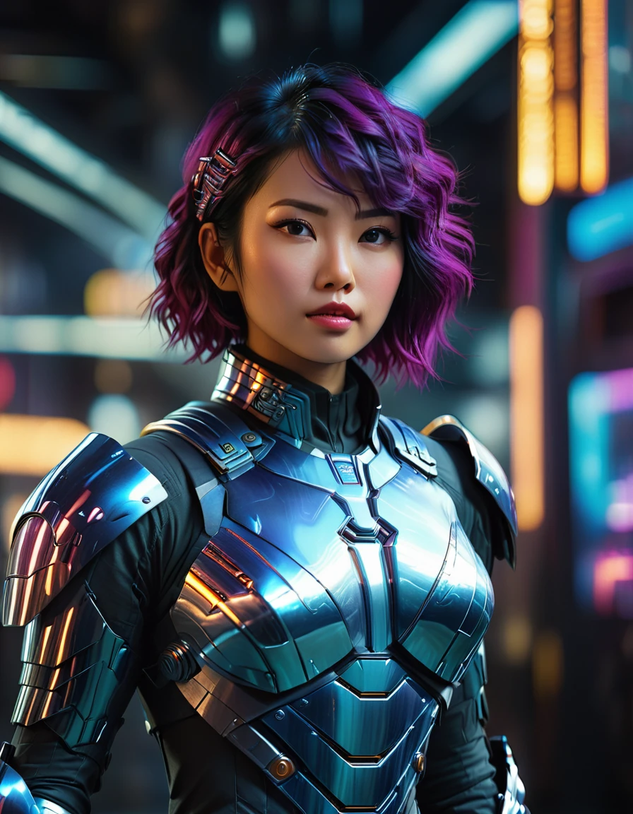 beautiful busty Asian women, 2girl, futuristic, sci-fi, art deco armor, intricate detailed face, hyper realistic, photorealistic, 8k, (best quality,4k,8k,highres,masterpiece:1.2),ultra-detailed,(realistic,photorealistic,photo-realistic:1.37),HDR,UHD,studio lighting,ultra-fine painting,sharp focus,physically-based rendering,extreme detail description,professional,vivid colors,bokeh,cinematic lighting,dramatic lighting,chiaroscuro,dramatic contrast,moody,cyberpunk,highly detailed