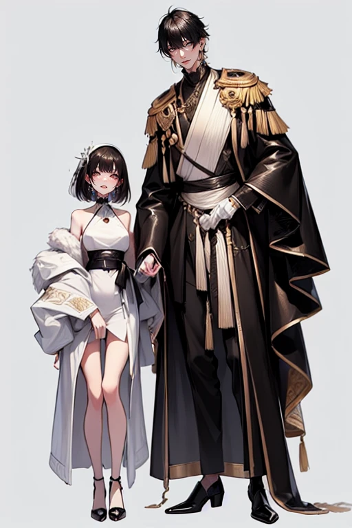 (tall man, (man is taller than me woman) messy black-haired man wearing a sexy space outfit.),best quality, adorable, ultra-detailed, illustration, complex, detailed, extremely detailed, detailed face, soft light, soft focus, perfect face. illustration. Full body