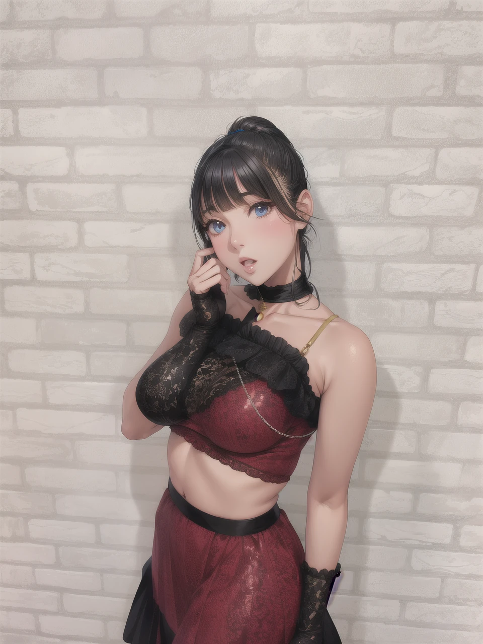 beautiful girl high resolution Big Breasts Black Hair