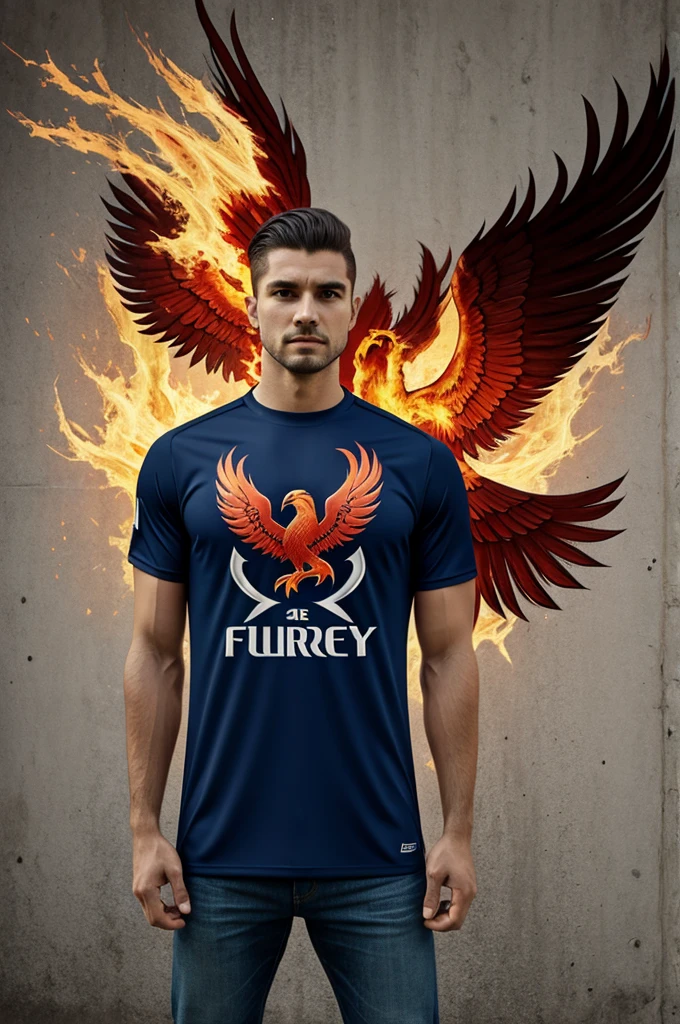 Soccer shirt called fury with a phoenix bird