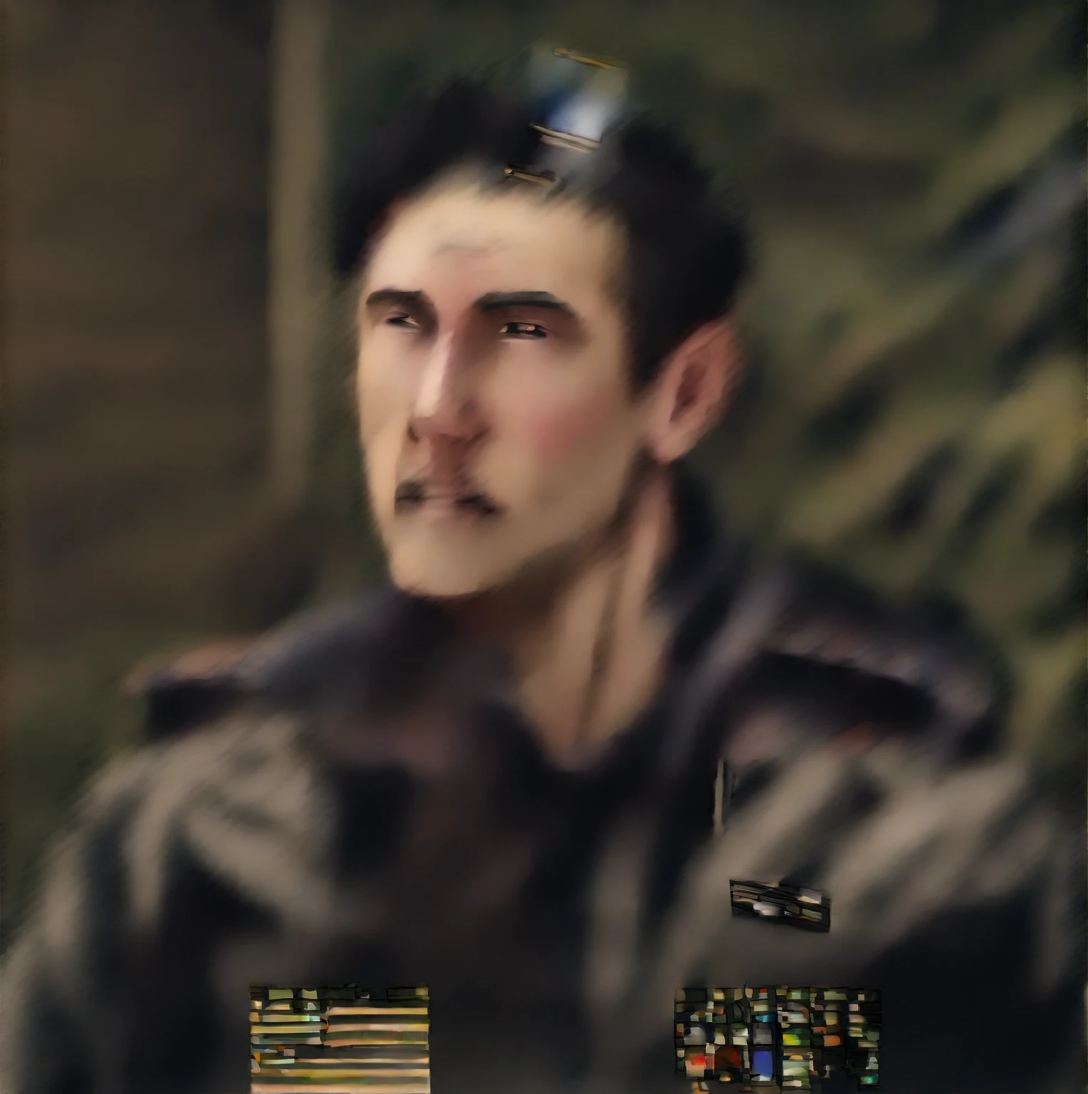 highly detailed analog photo of a noble (man), solo, 1boy, jewelry, short hair, short beard, closed mouth, male focus, blurry, portrait, military embroidered vest, horse, shoulder armor, (realistic:1.3) (blurry background:1.1), (medieval street:1.2) masterpiece, best quality, 8k, motion blur, intricate details, depth of field, (analogue photography:1.1), (natural light:1.4), as photographed by richard avedon,