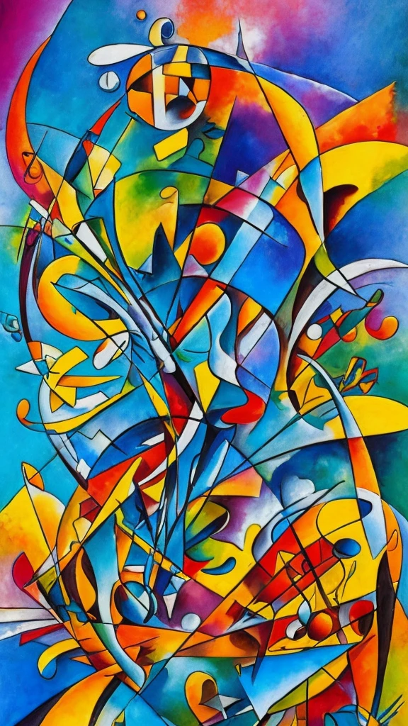 create an abstract composition artistic style Tarsila do Amaral+fusion of alcohol and ink+tribal abstract tattoo+science fiction+van Gogh minimalistic+Kandinsky