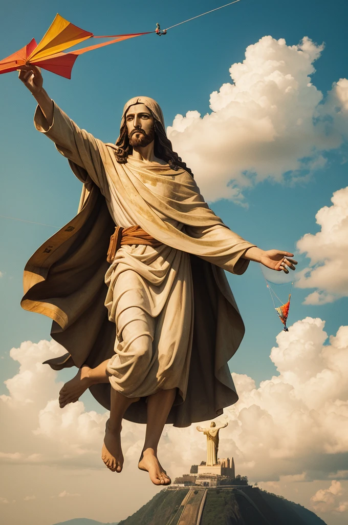 Christ the Redeemer flying a kite