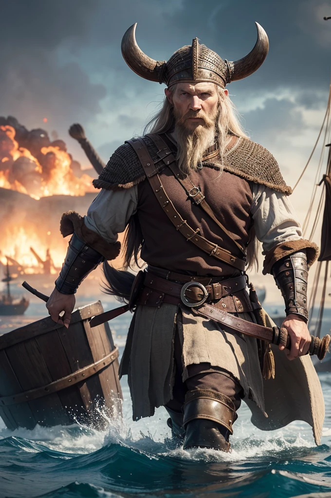 Vikings when they invaded Europe, with the devastated environment