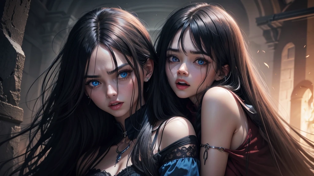 horror dark one woman scare scream
Blue eye
long hair middle age