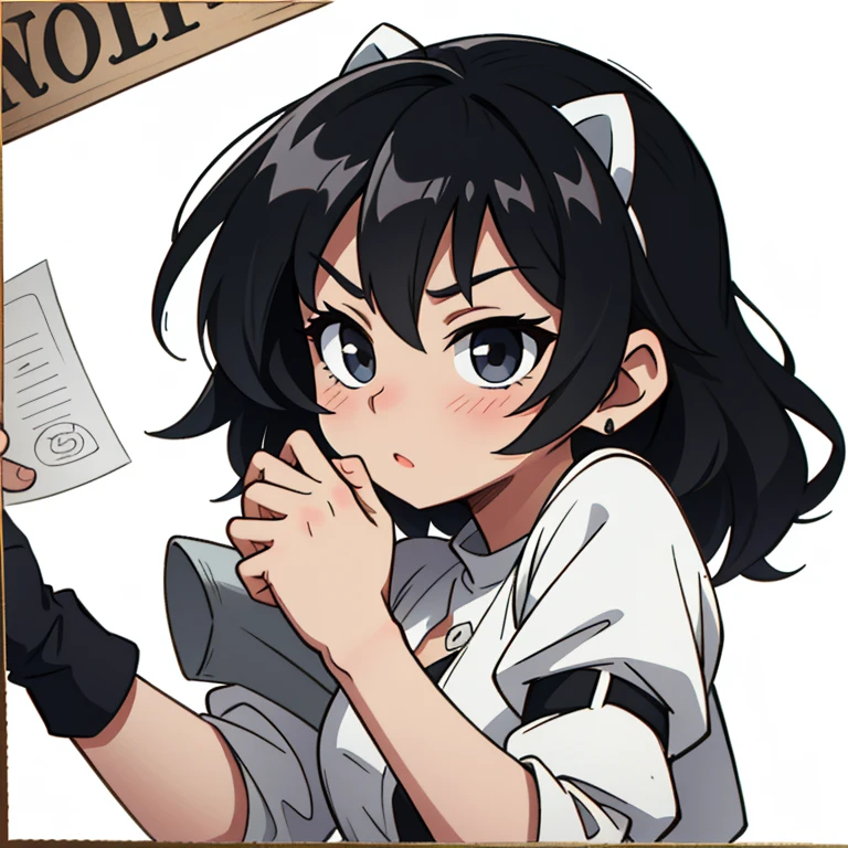 Wanted poster, A CUTE GIRL, black and white sleeve, 