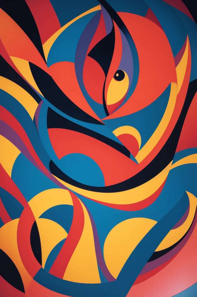 create an abstract composition artistic style Tarsila do Amaral