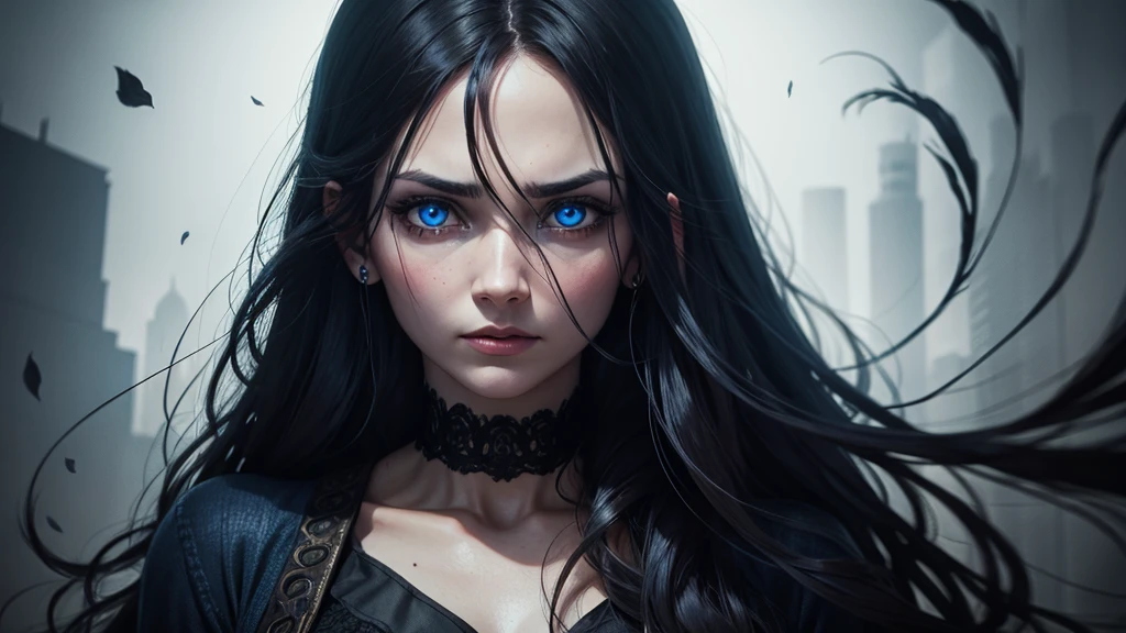 horror dark one woman scare scream
Blue eye
long hair middle age