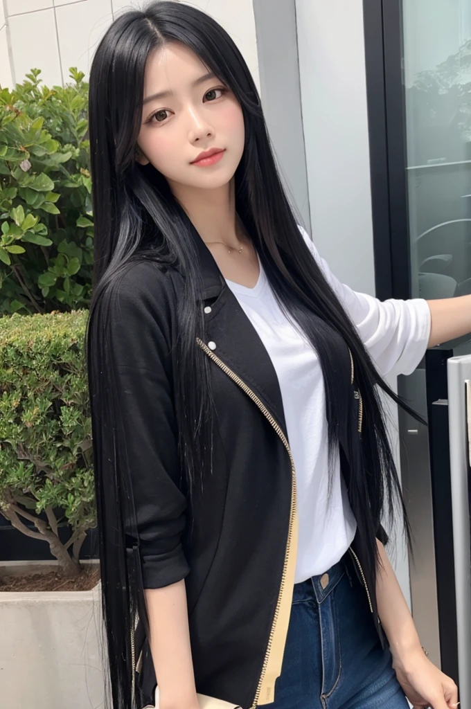 Long black hair idol