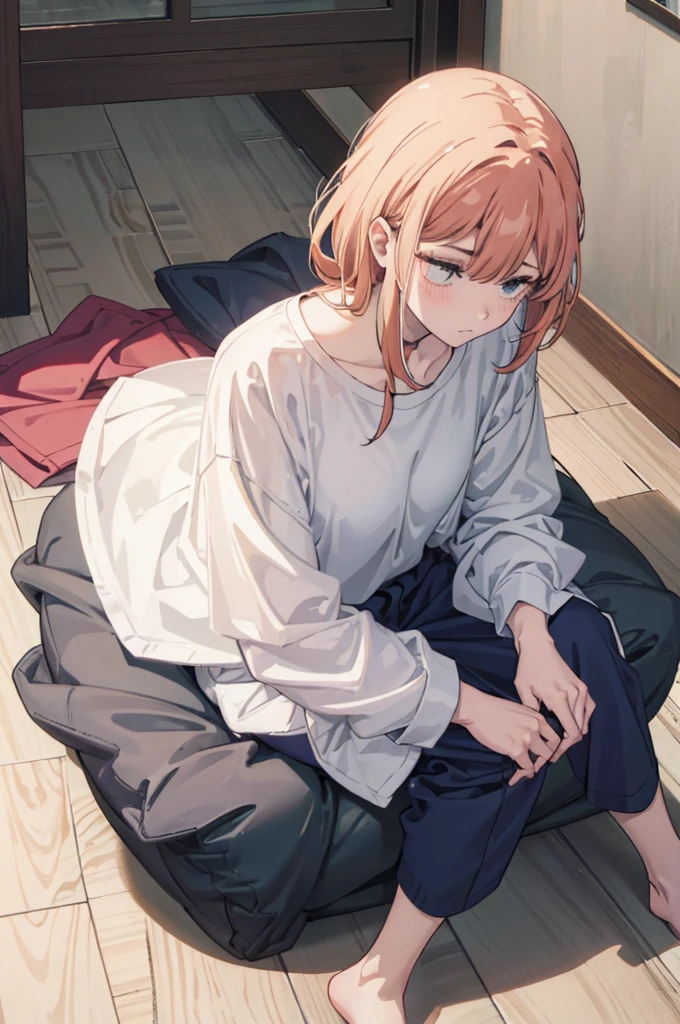 A Power, wearing a big, baggy shirt,written Harl, right in the middle,sitting boldly