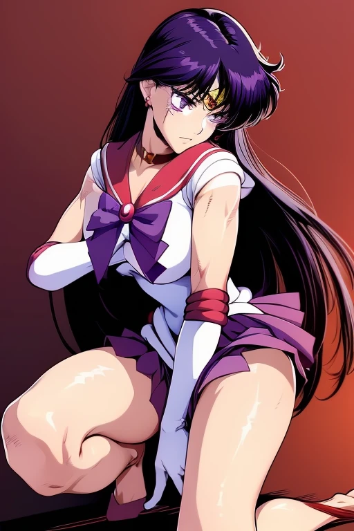 (Very detailed),Mid-chest, Detailed hands, Sailor Mars,I'm injured、On one knee、(((Crippling)))、(((Her costume is torn and her skin is showing)))、Bleeding、enduring pain、(((Hands tied)))、He is in agony after receiving a fierce attack from the enemy.、Being tied up with rope