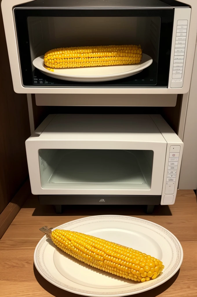 I took the corn cure, I put part of it on a plate and put it in the microwave, I put it on for a minute and then when the microwave beeped, I took the plate out and placed it on the kitchen table..