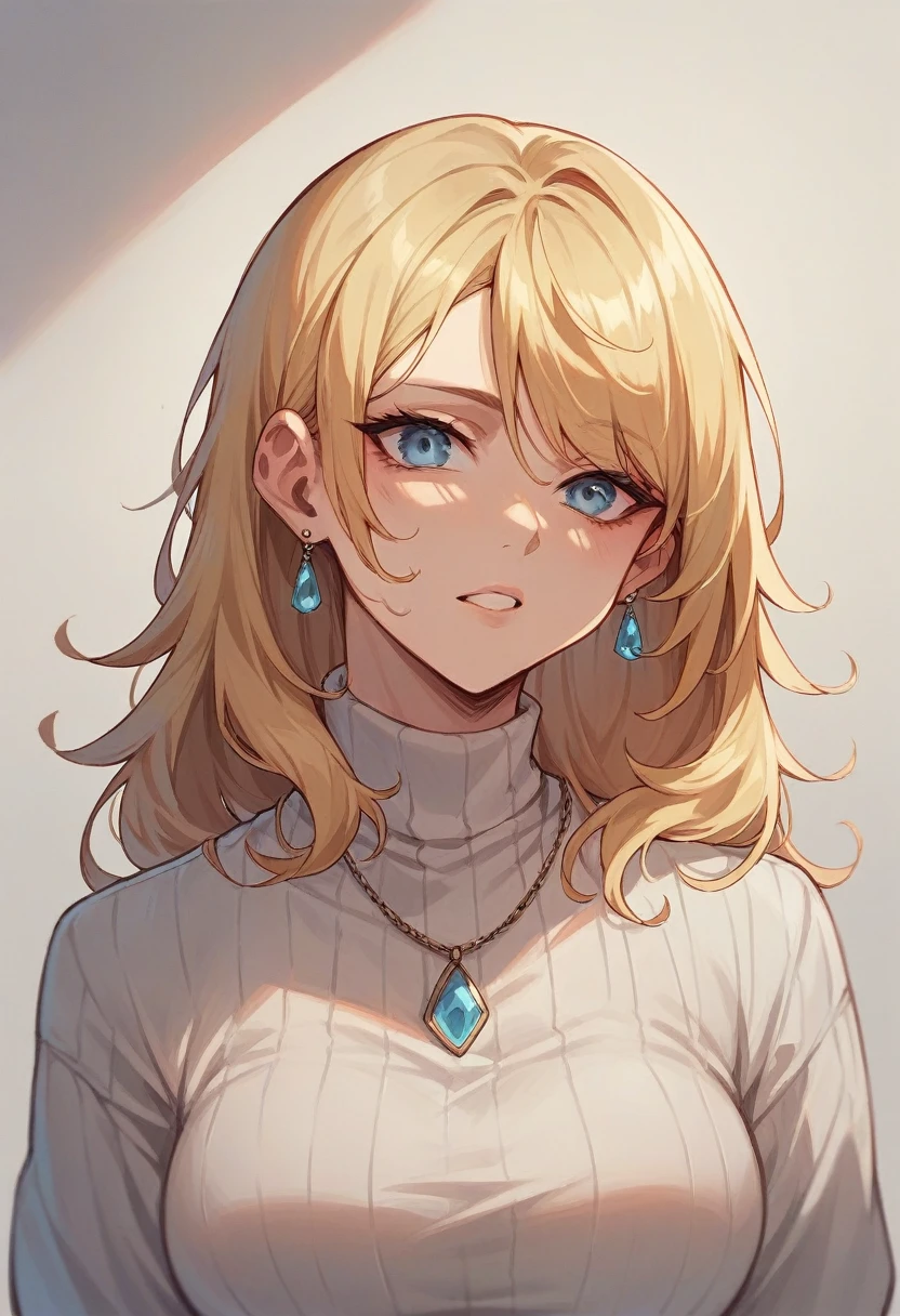 Create a real perfect body blue eyed blonde woman