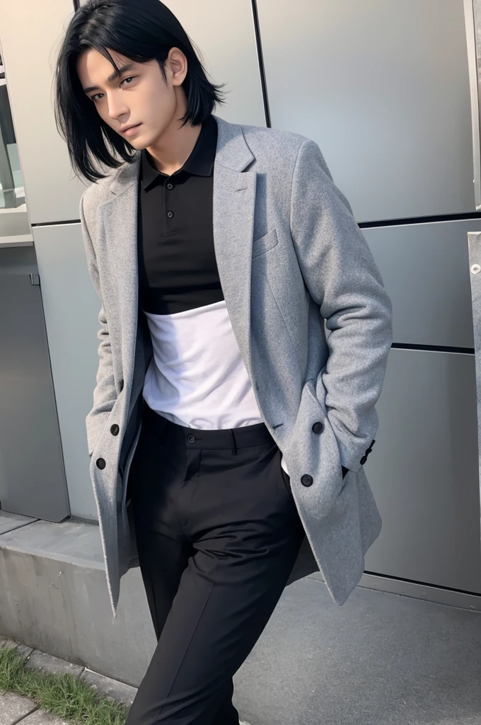 good looking male Black Hair whole body