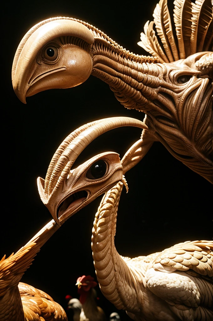 alien + chickens
