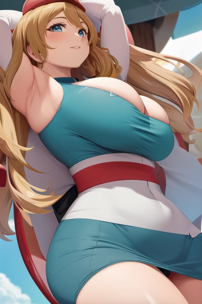 Serena with big breasts, showing big breasts