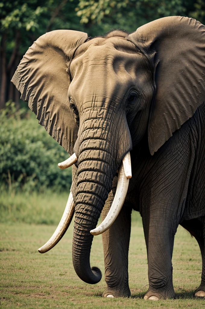 Elephant with stripes