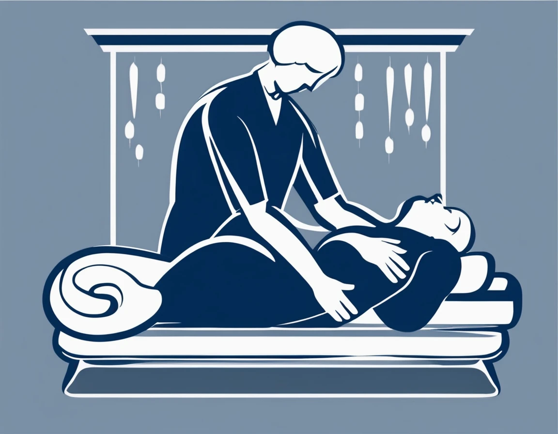 vector symbol of massage, dark blue