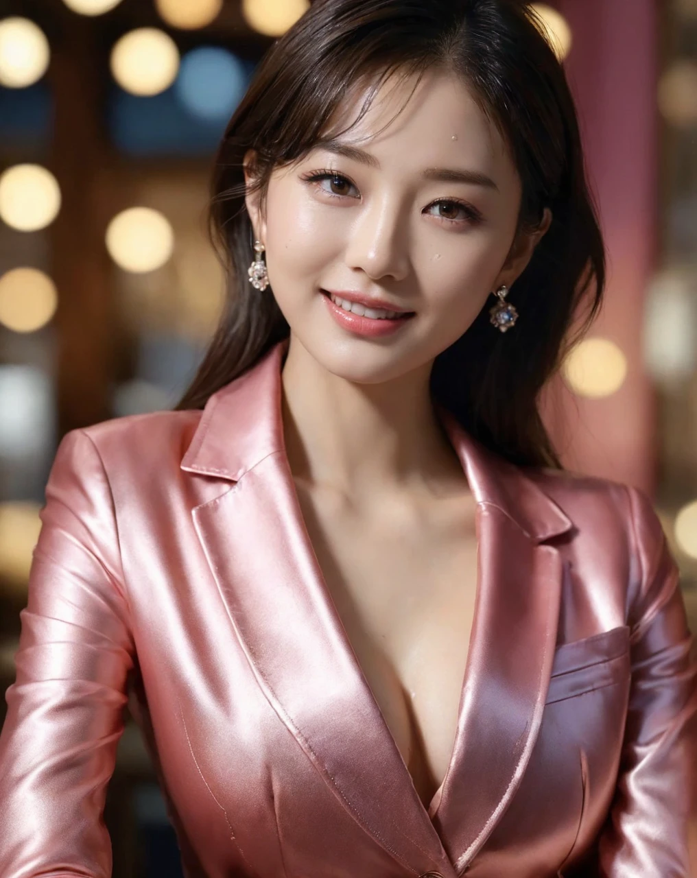 ((Best Quality, 8K, Masterpiece: 1.3)), Sharp: 1.2, Perfect Body Beauty: 1.4, Slim Abs: 1.2, ((Layered Hairstyle, Big Breasts: 1.2)), (Wet White Button Long Shirt: 1.1), (Rain, Street: 1.2), Wet: 1.5, Highly detailed face and skin texture, detailed eyes, double eyelids, side face looking at the camera