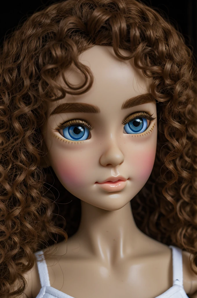 Blythe dolls curly hair skin eyes black light brunette