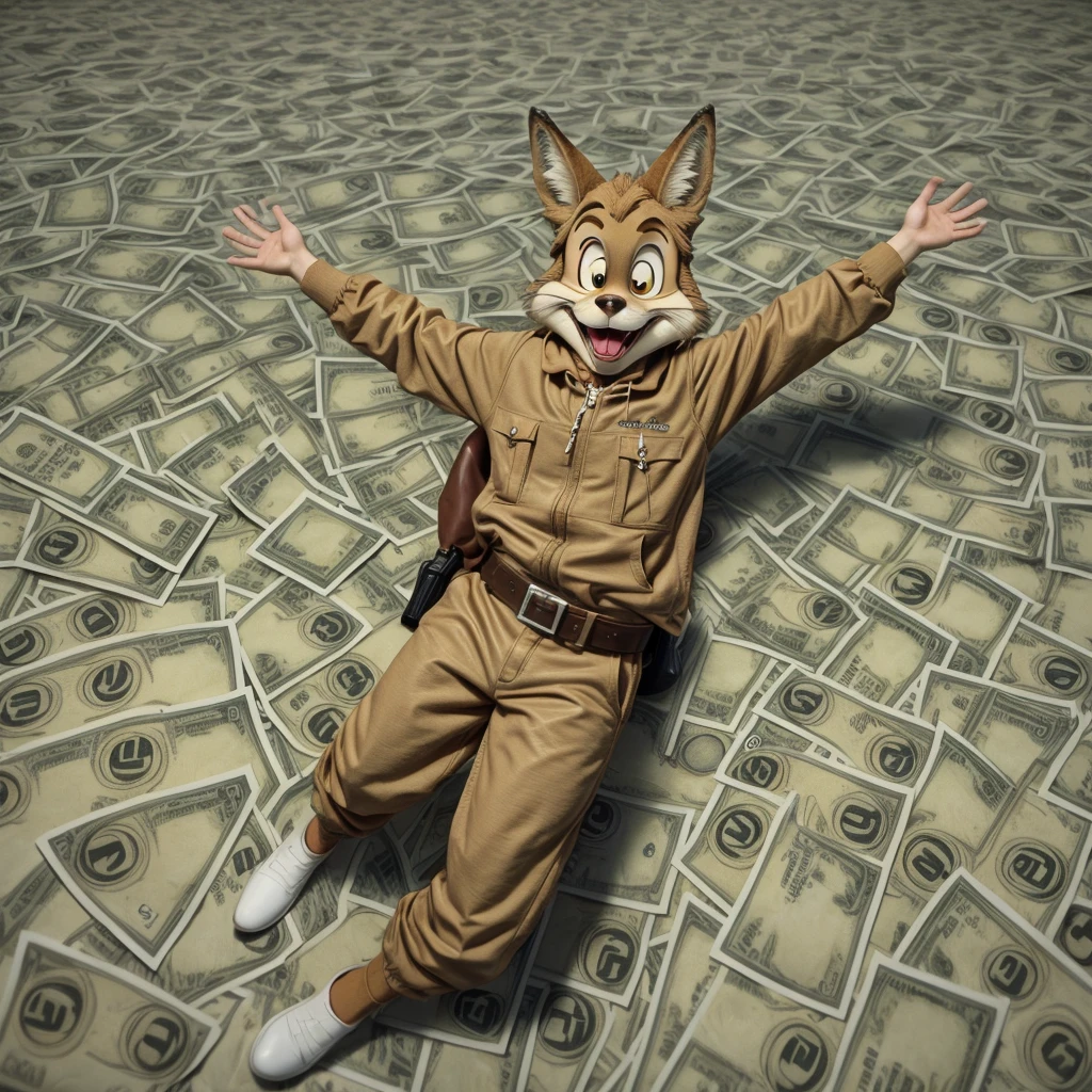 coyote Looney tunes with dollar bills