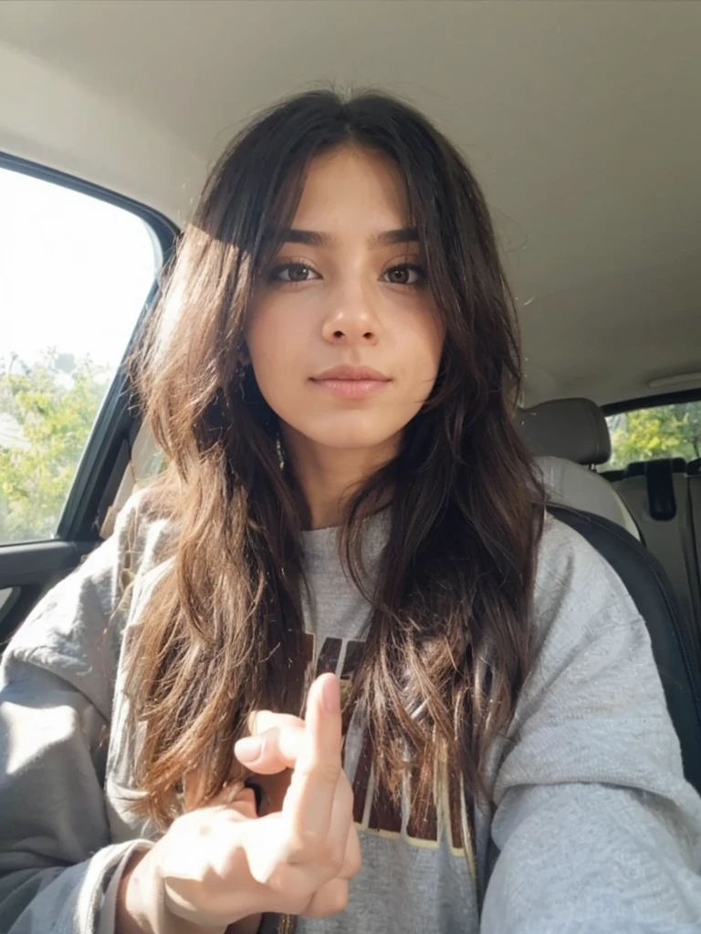 Middle finger at the camara