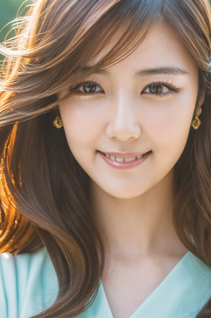 (Highest quality,High resolution,Super detailed),Portraiture,Beautiful Japanese Women,Beautiful attention to detail,Beautiful lip detail,Highly detailed face,Long eyelashes,A kind smile,Flowing Hair,Natural light,Vibrant colors