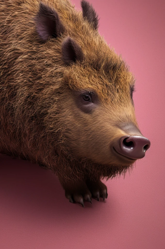 (Masterpiece, Best Quality, Illustration, Fine Detail), ((Very Detailed CG Unity 8k Wallpaper, High Resolution)), High Saturation, Low Brightness, ConceptArt, boar made of plums, a plum boar, cute, boar skin is plum texture