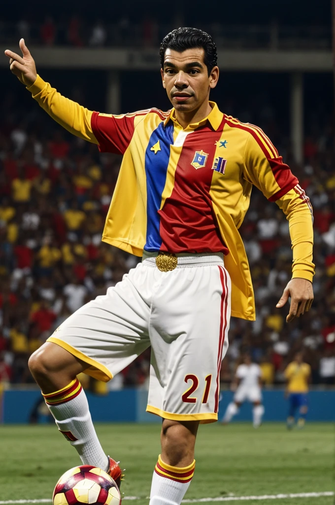 Cantinflas with the uniform of the Venezuelan soccer team