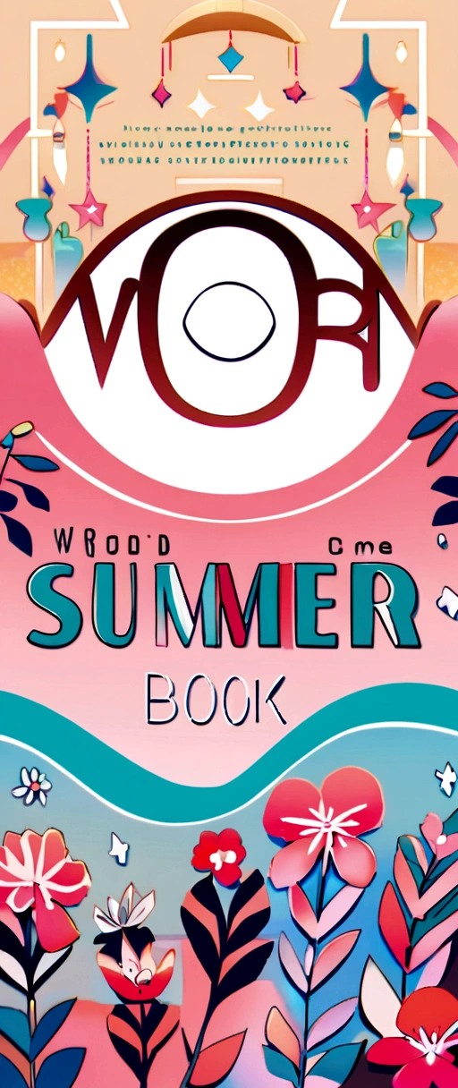 Create a fresh and eye-catching summer cover for a word search book