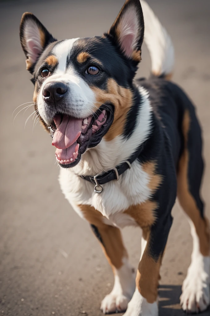 Dog with a crazy face