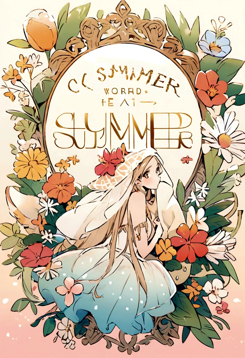 Create a fresh and eye-catching summer cover for a word search book