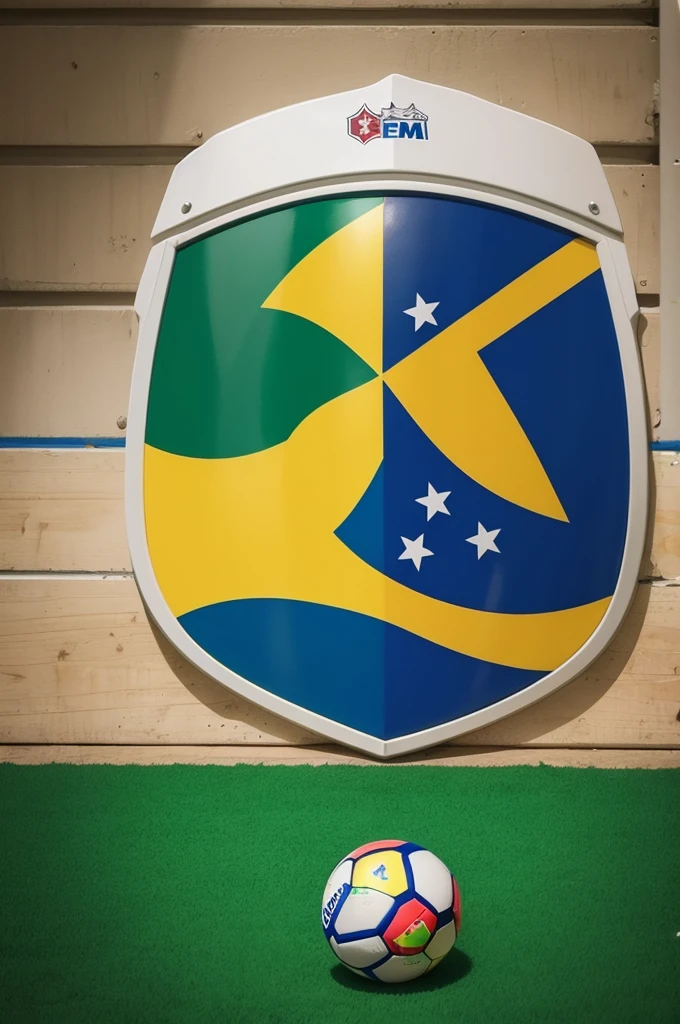 Create a Brazilian futsal team with a shield 
