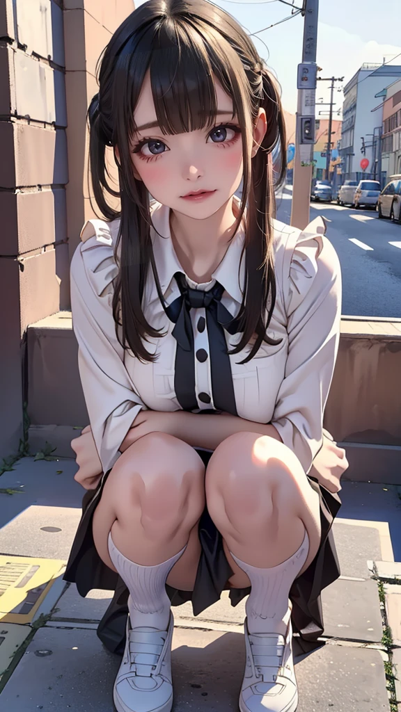 squatting,open legs,(random porn pose),(random cute uniform),(random hairstyle),(Thin type:1.5),(large breasts),(Highest image quality,(8K), Ultra-realistic, Best Quality, High quality, High Definition, high quality texture, high detailing, Beautiful detailed, fine detailed, extremely details CG, Detailed texture, realistic representation of face, masterpiece, presence)