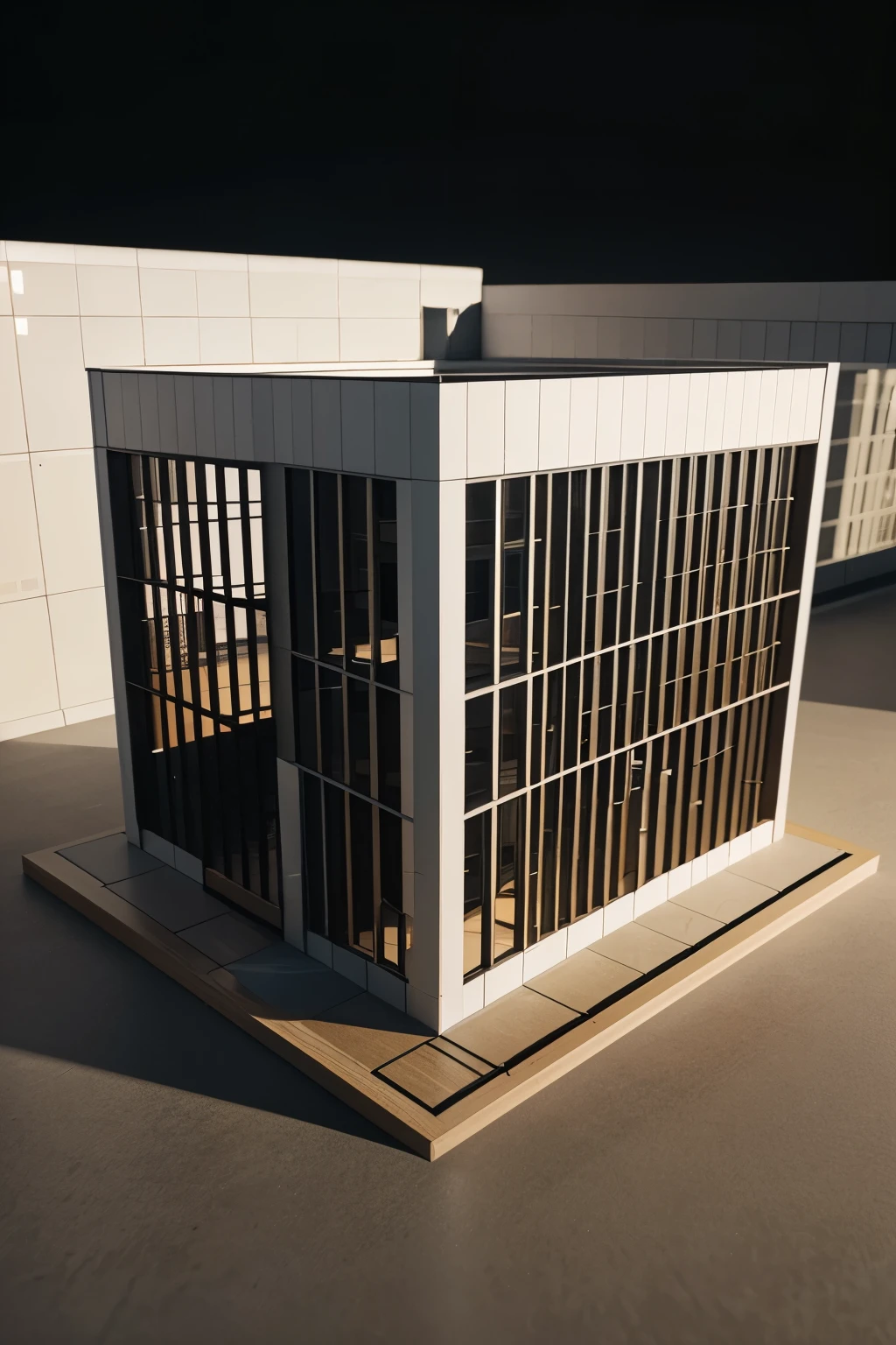 Generate a grid, architectural model with 11 spaces
