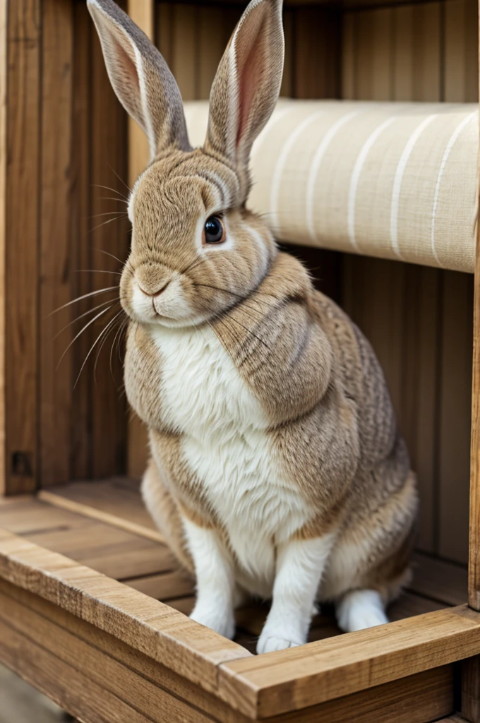 Rabbit sitting with tender look