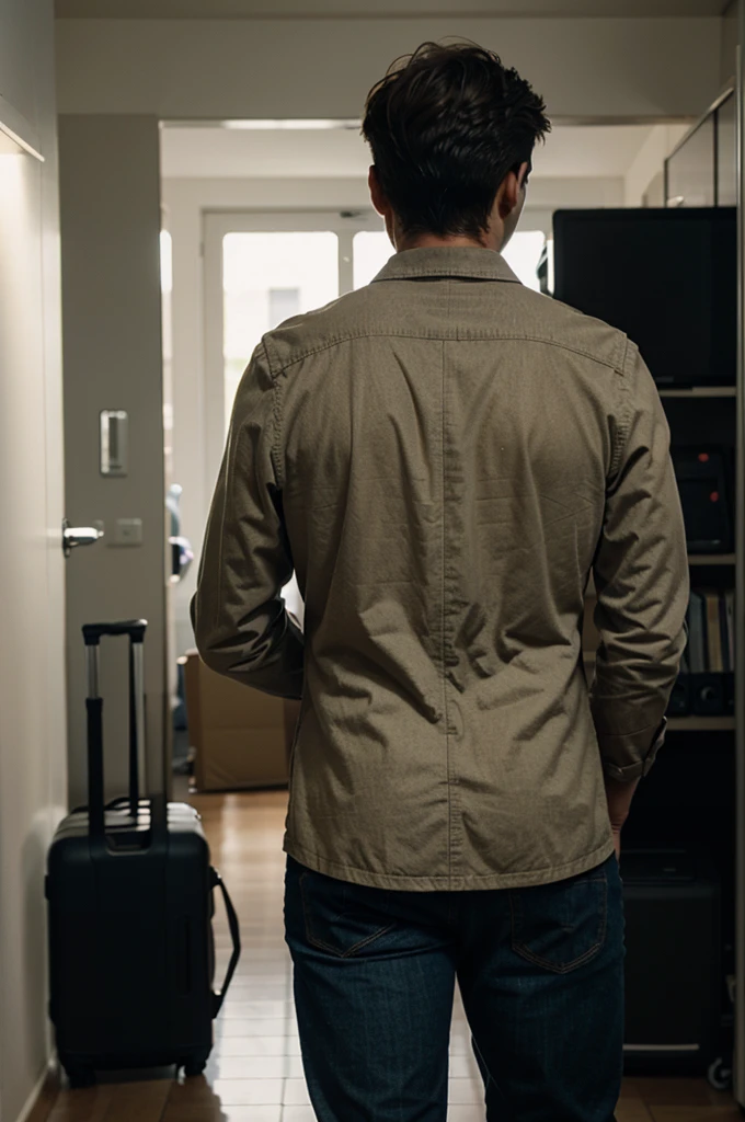 The departing man, Rear view