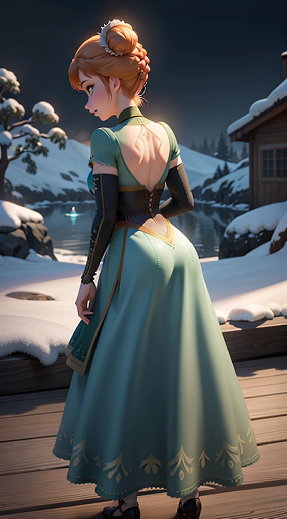 Photo of Anna of Arendelle from behind, angle from behind, calcinha fio dental